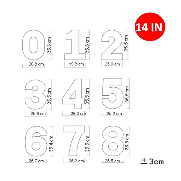 14 inch (9 numbers) На возраст от 0 до 8 цифр форма для выпечки тортов украшения торта инструменты торт ко дню рождения торт дизайн формы для выпечки инструменты для выпечки 4/6/8/10/12/14 дюймов ПЭТ многоразового использования - Цвет: 14 inch (9 numbers)
