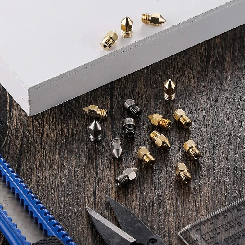 

Сопла Mk8 для 3D-принтера, сопла для экструдера, сопла из закаленной стали из нержавеющей стали и латуни, совместимые с MK8 Makerbot Ender