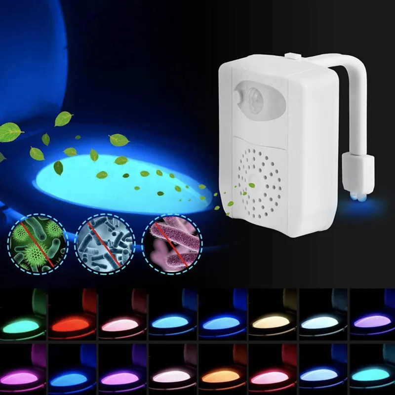 

Sensor Led Toilet Bowl Light Night Glow bowl Light Detection with 16 LED colors