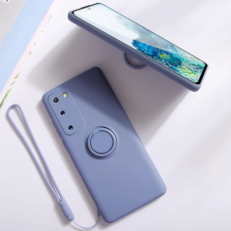 

Silicone Magnetic Ring Holder Case For Samsung Galaxy S21 S20 FE S10 S9 S8 Note 10 Plus 20 Ultra 9 A50 A51 A52 A70 A71 A72 Cover