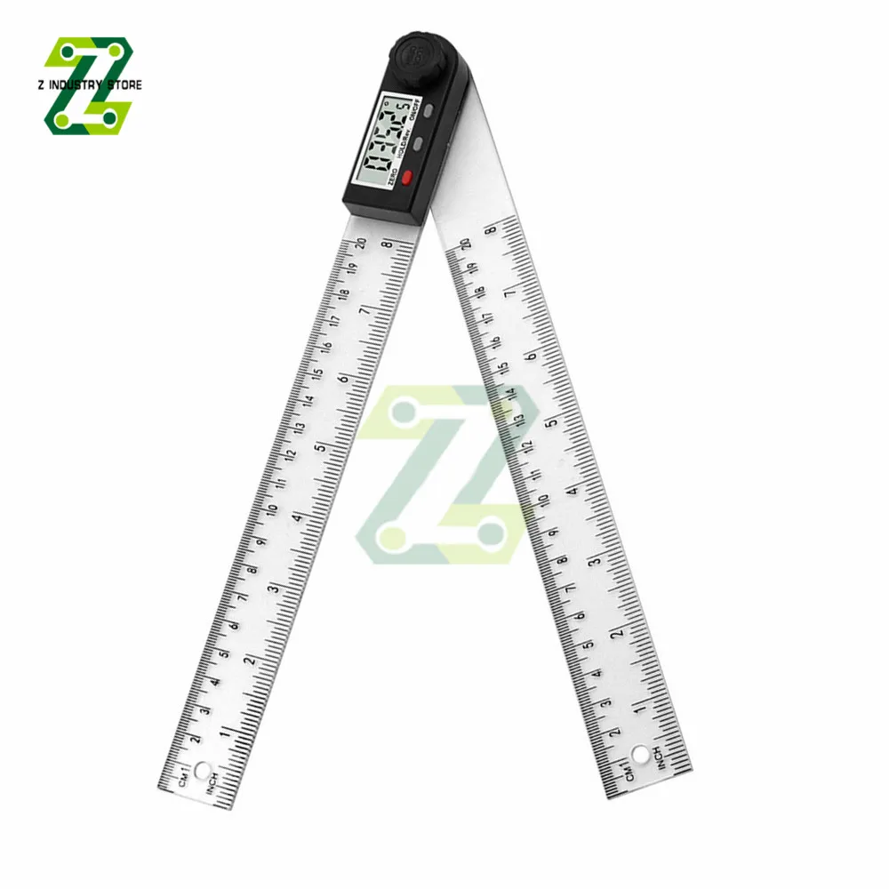 

Линейка угловая 0-200 мм с цифровым ЖК-дисплеем, 360 °, электронный Гониометр, транспортир, измерительный инструмент, деревообрабатывающая измерительная линейка