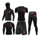 Мужская брендовая Спортивная футболка для фитнеса, Мужская одежда, спортивная компрессионная быстросохнущая футболка для бега, костюм с коротким рукавом
