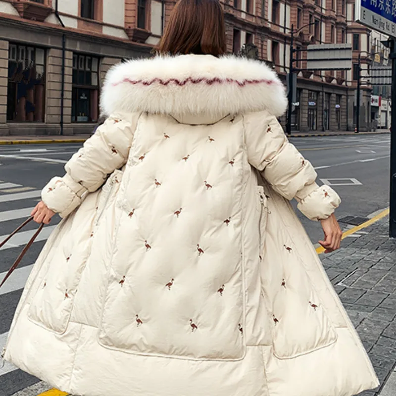 Neploe Bf Abrigos Mujer Inverno Толстое Зимнее пальто для женщин темперамент макси свободные тонкие вышитые Casaco Feminino 46374