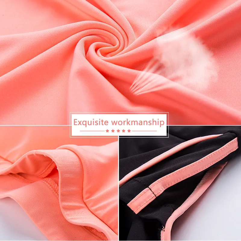 Женский спортивный комплект из футболки топа и бюстгальтера для йоги бега