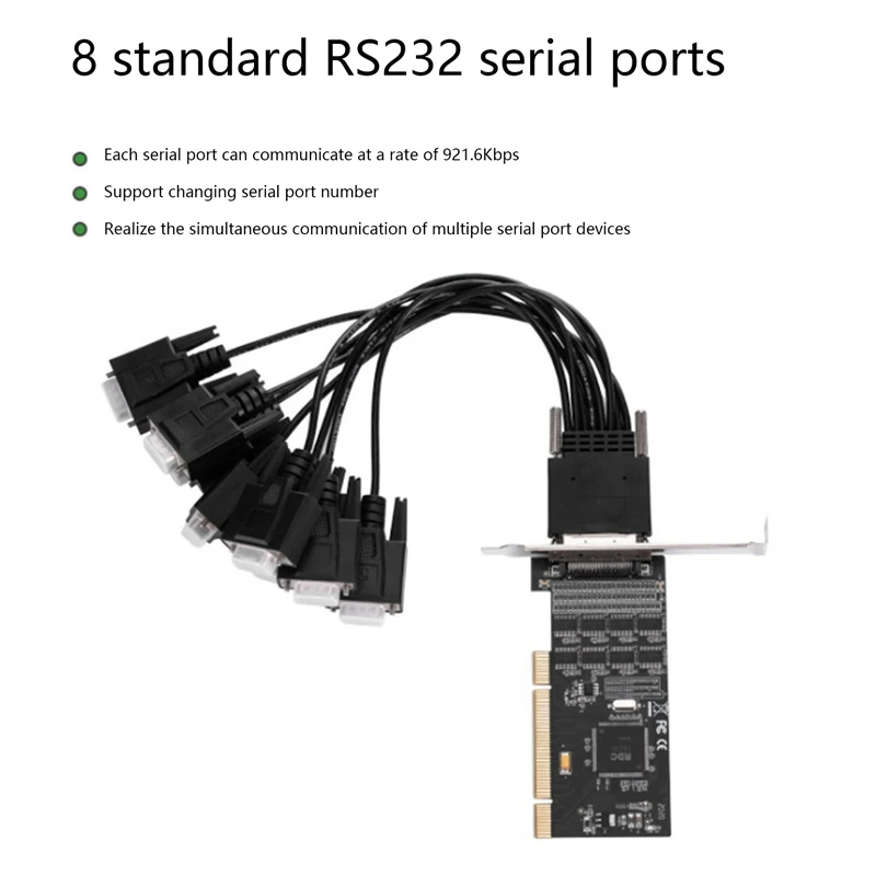 Стандартная плата USB к многосерийному порту 8-портовый порт RS232 Порт COM малая