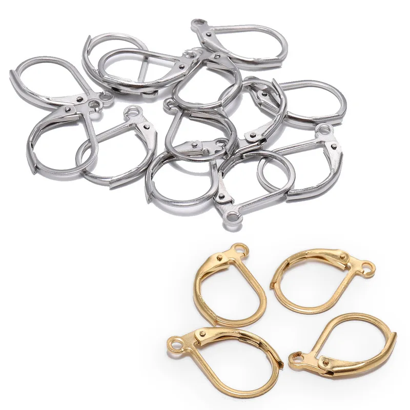 Серьги-Крючки D Glyph золотистые из нержавеющей стали 316L с французским рычагом для