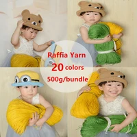500gbundle raffia straw thread crochet yarn for diy knitting summer straw hat handbags cushions baskets material hand knitting