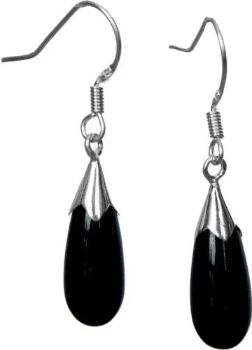 

fashion lady's New Pair black Natural jade &925 Sterling Silver Earring Silver natural gem/stone/coral/opal Marcasite
