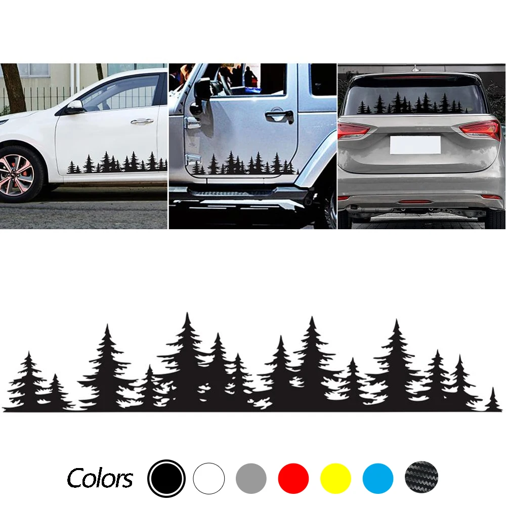 

Car Window Pine Forest Picture Window Racing Sports Long Stripe Vinyl Decals DIY Universal Patterned Stickers 5 Colors 1pc