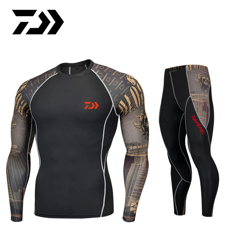 

DAIWA Men's Fishing Clothes Sports Running Elasticity Suit Daiwa Autumn Quick-drying Breathable Moisture Wicking Training Suit