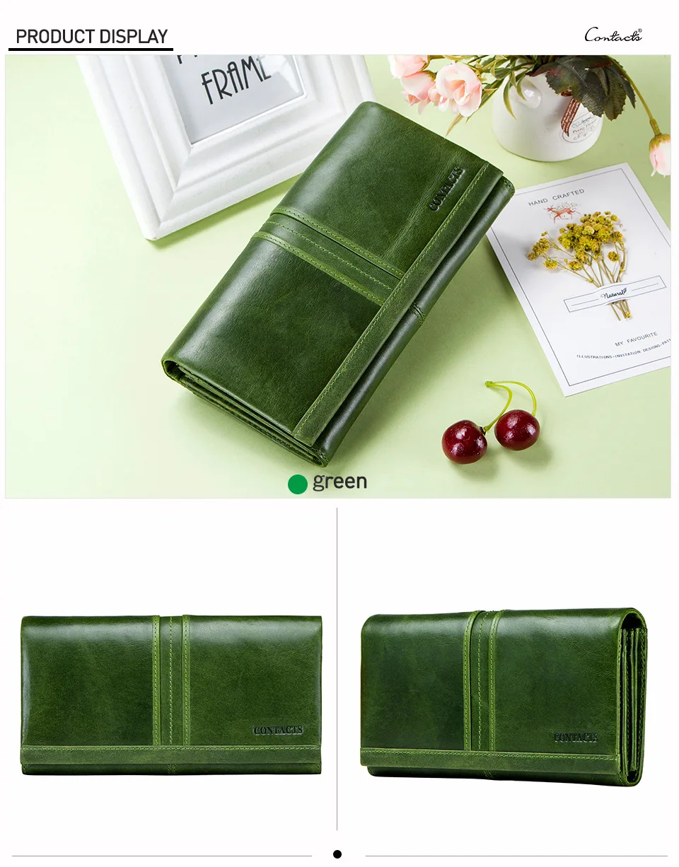 Women's Wallets Genuine Leather Casual Long Clutch Purse Money Bag Multi-function Card Cross Pattern Detachable Billetera Mujer