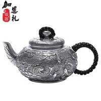 teapot handle teapot silver teapot hot water teapot 135ml water kung fu tea set