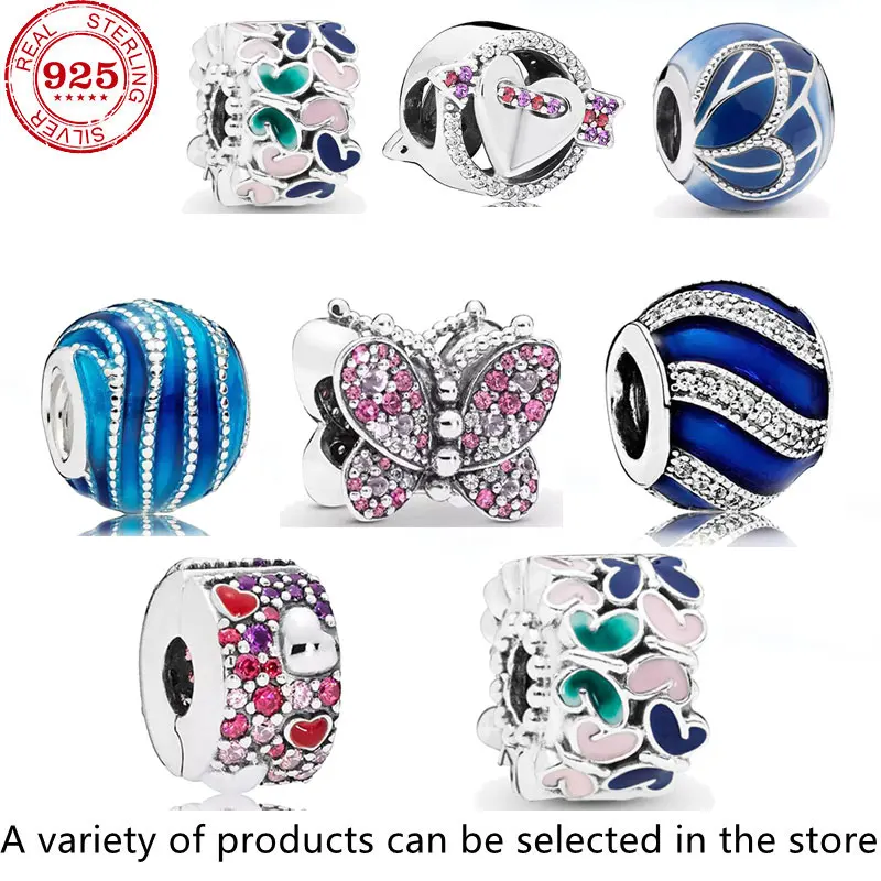 

2021 Fit Original Pandora Charms Bracelets DIY Women Jewelry New Sky Blue Series Star Moon Butterfly Flower Snowflake Love Beads