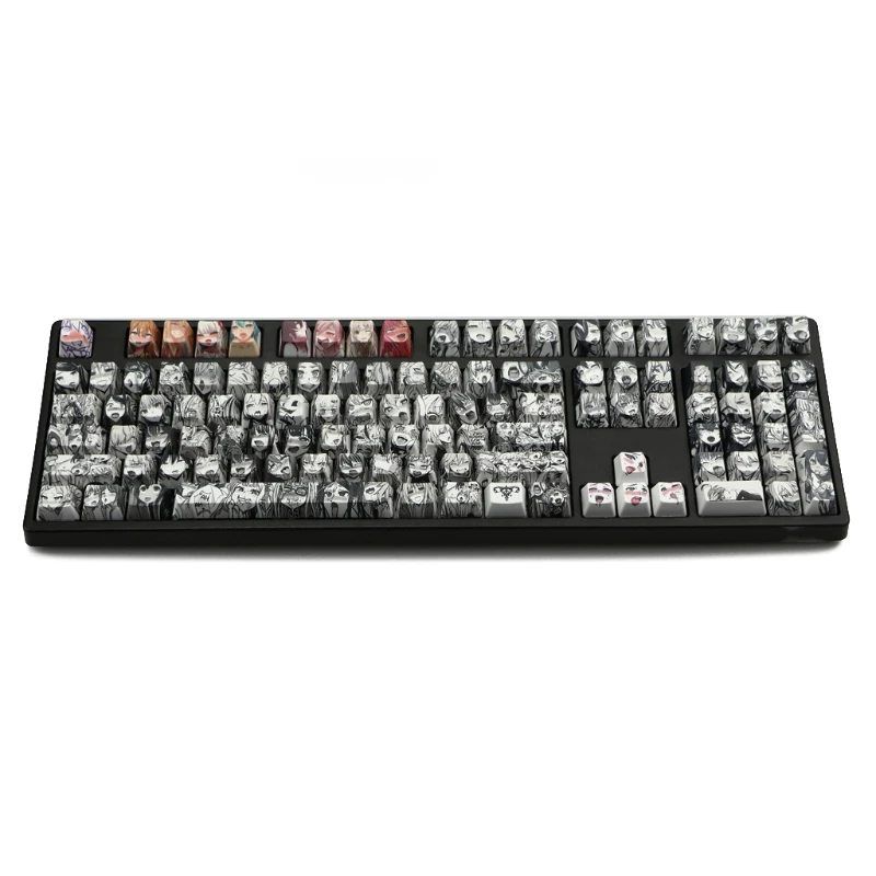 

PBT 108 key Ahegao Keycap Dye Sublimation OEM Profile Japanese Anime Keycap For Cherry Gateron Kailh switch Mechanical Keyboard