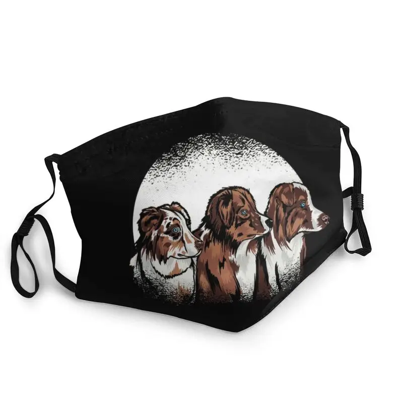 

Australian Shepherd Mask Adult Anti Dust Aussie Merle Dog Lover Mask Protection Cover Respirator Non-Disposable Mouth Muffle