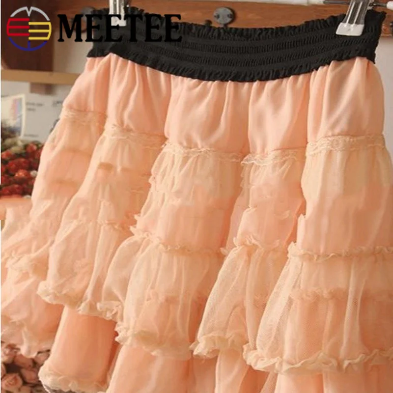 

Meetee 5/10M 6cm Polyester Lace Elastic Bands Wave Pattern Spring Ribbon DIY Skirt Belt Spandex Band Decor Stretch Webbing