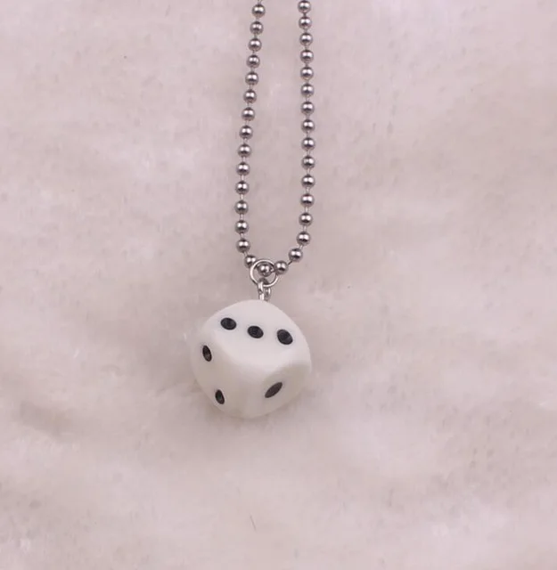 necklace Смешная акриловая 3D кость-подвеска, серьги, Висячие ожерелья, крутые панк висячие серьги с кисточкой, казино, для женщин и мужчин, ювелирные изделия, индивидуальная забава G - Окраска металла: necklace