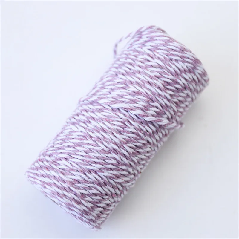 color 03 100 м/рулон 1,5 мм Хлопок Веревка Bakers Шпагат DIY упаковочная веревка шнур для рождества деревенский Свадебный декор подарочная упаковочная бумага - Цвет: color 03