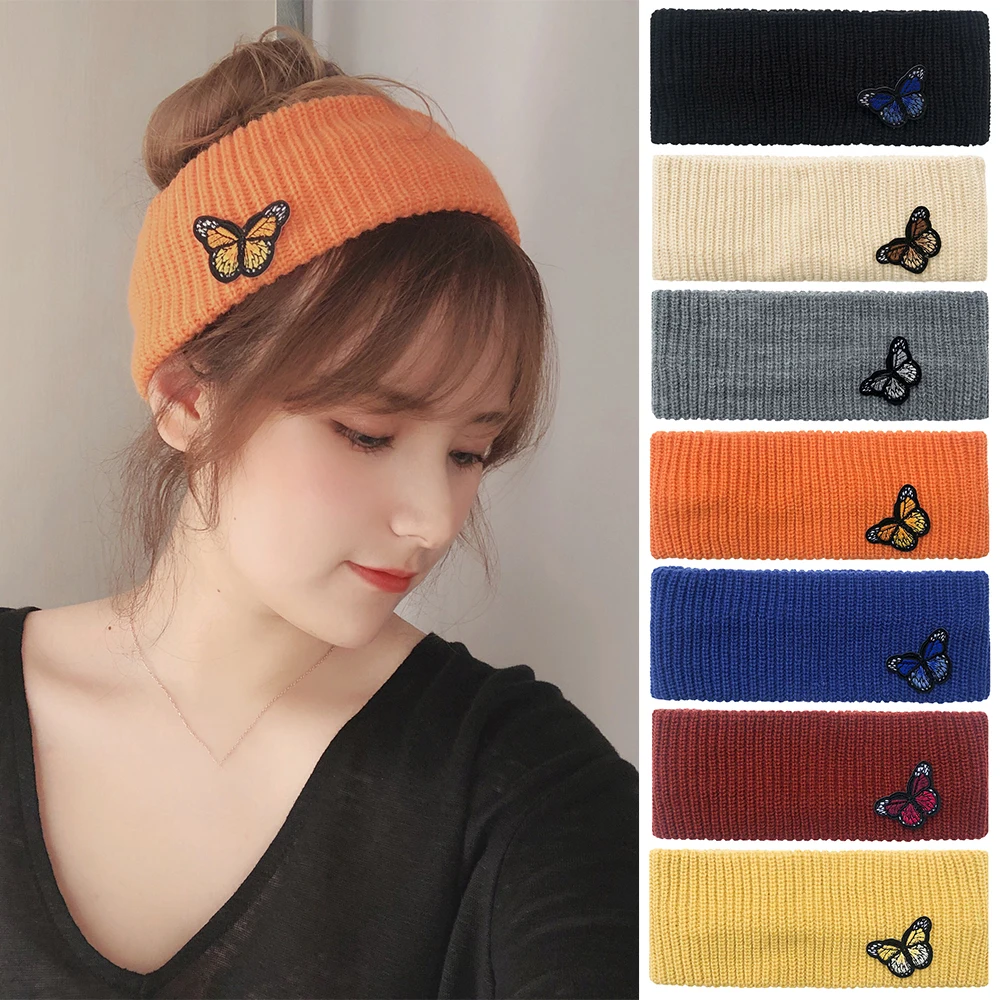 Модная женская вязаная повязка на голову с перекрестными узелками искусственная