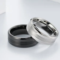megin d casual simple stainless hignlight matte steel rings for men women couple family friend fashion design gift jewelry