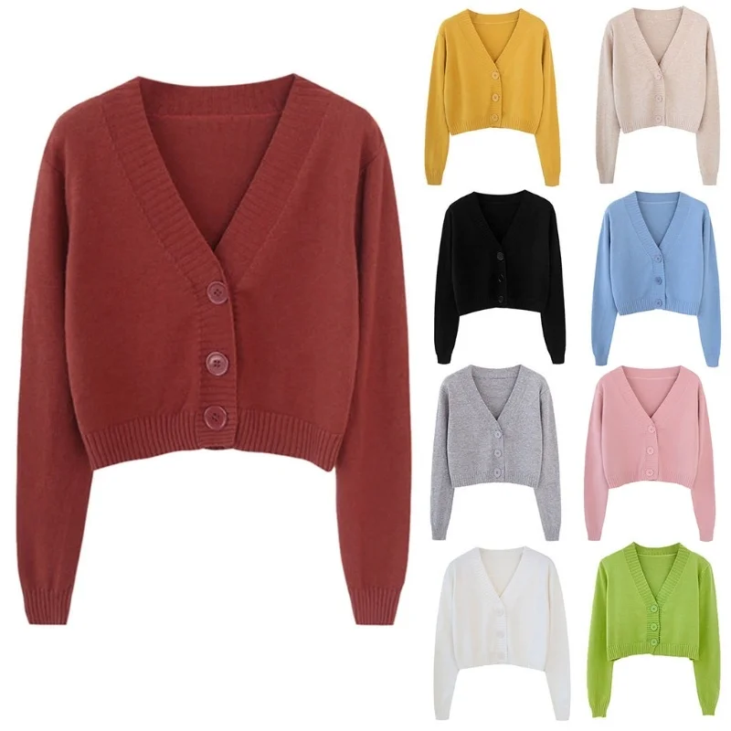 

Women's Long Sleeved Sweater V-neck and Button Sexy Sweater Blouse Caramel Knitwear C