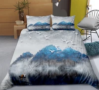 chinese style bedding 3 piece suit large twin twin full size quilt cover 3d printing ink quilt pillow cover no sheet