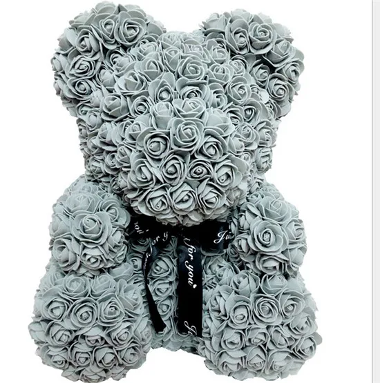 25cm Grey Горячая Мода Розовый мишка плюшевый мишка большой огромный роскошный 40 см ПЭ пена Роза подарок на день Святого Валентина - Цвет: 25cm Grey