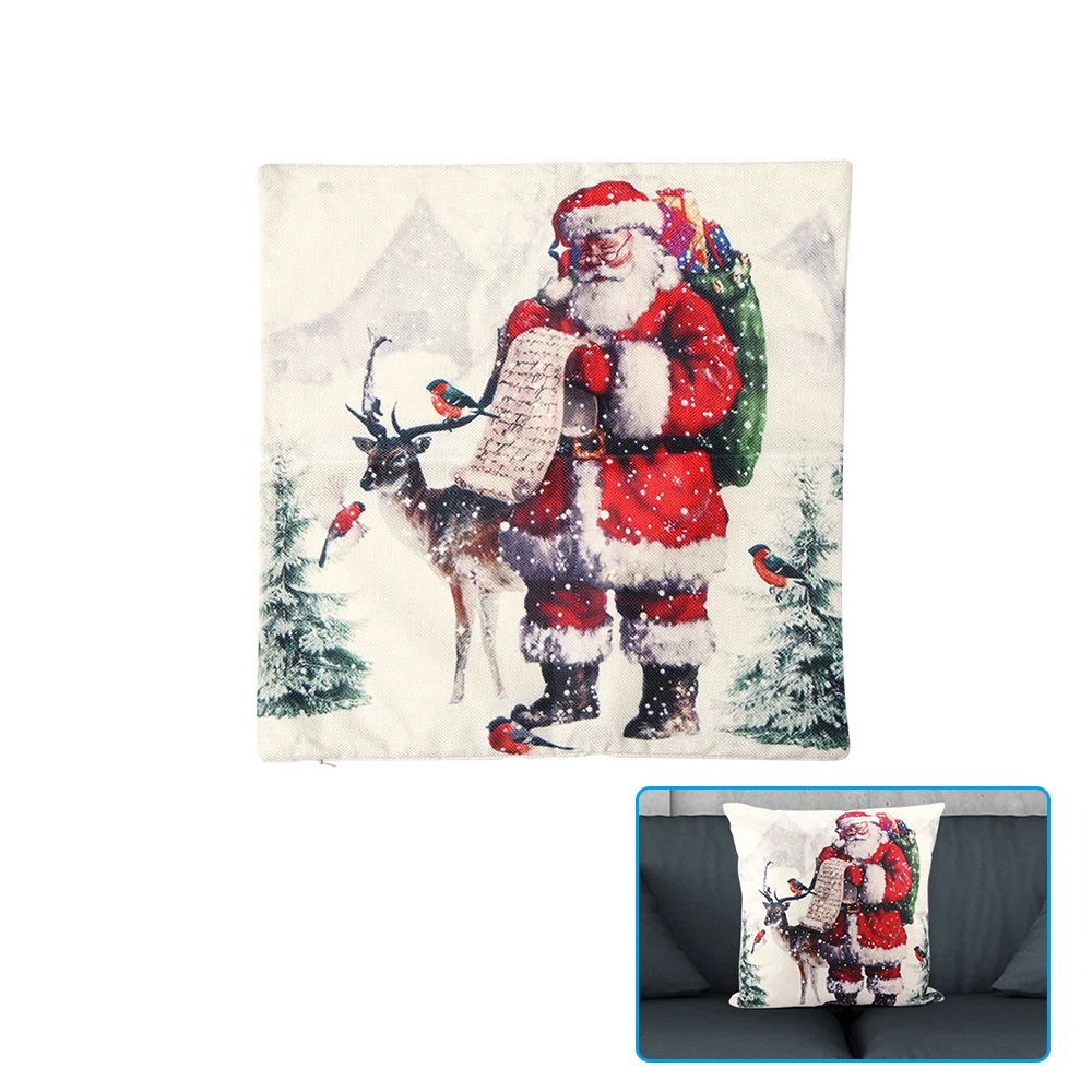 

43*43cm Cartoon Santa Claus Elk Christmas Pillowcase 2020 Christmas Decoration Home Merry Christmas Gift