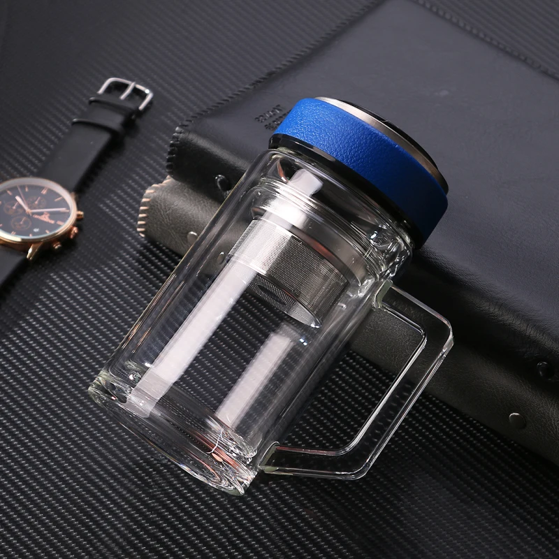 Стеклянная чашка для чая с двойными стенками термостойкая кружка из