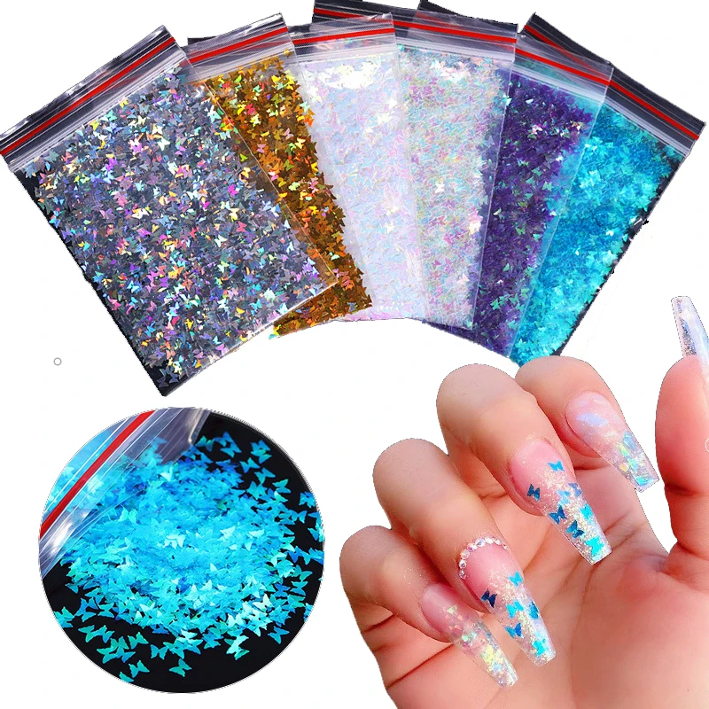

Butterfly Glitter Nail Sequins DIY 3D Nail Art Nail Stickers Designer Nail Stickers Glitter Gel Polish Nail Decoration