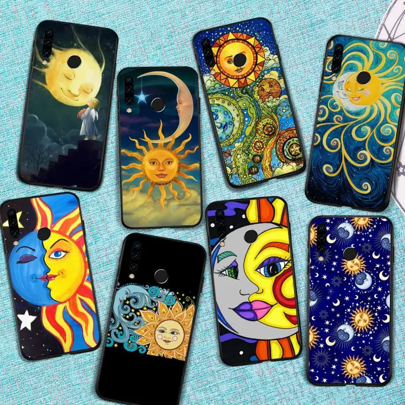 

Funny Sun Moon Face Phone Case For Huawei Honor view 7a5.45inch 7c5.7inch 8x 8a 8c 9 9x 10 20 10i 20i lite pro