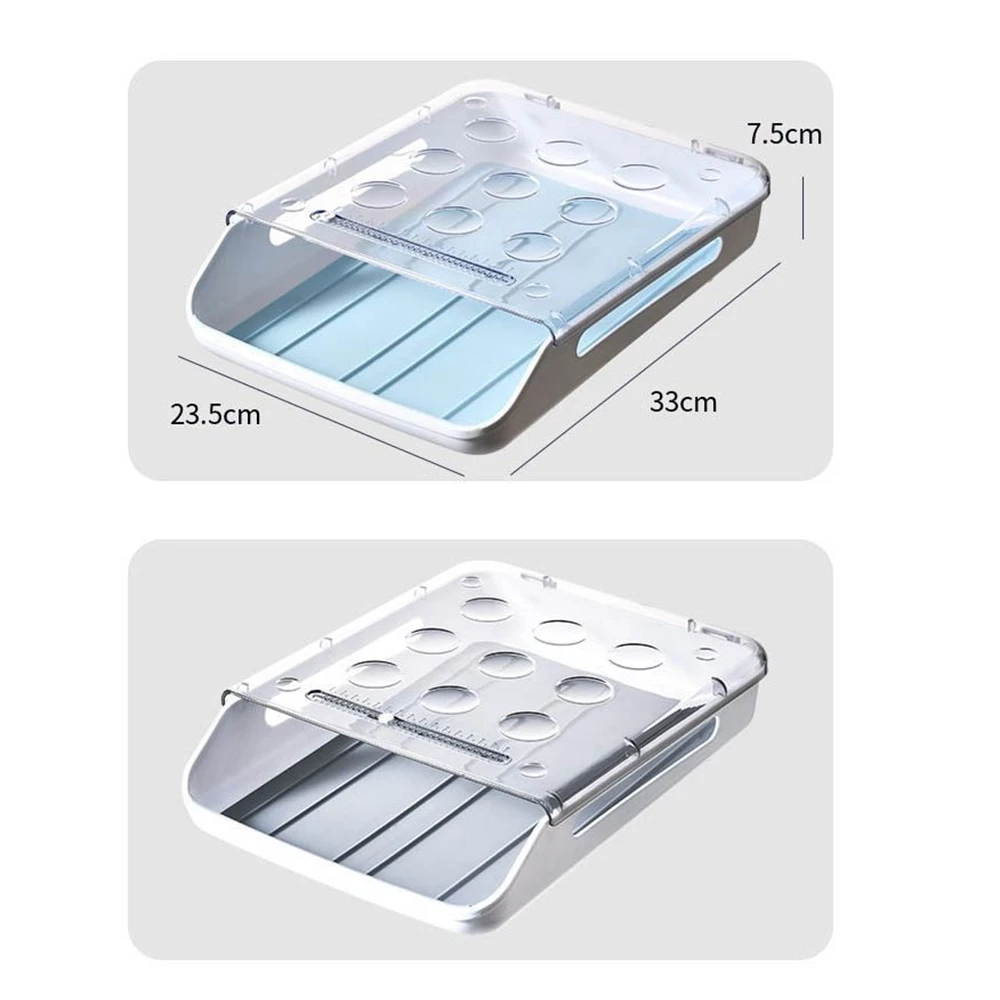 

Creative Automatic Rolling Egg Box Kitchen Refrigerator Egg Storage Box Household Transparent Drawer Egg Tray Hot Organizer