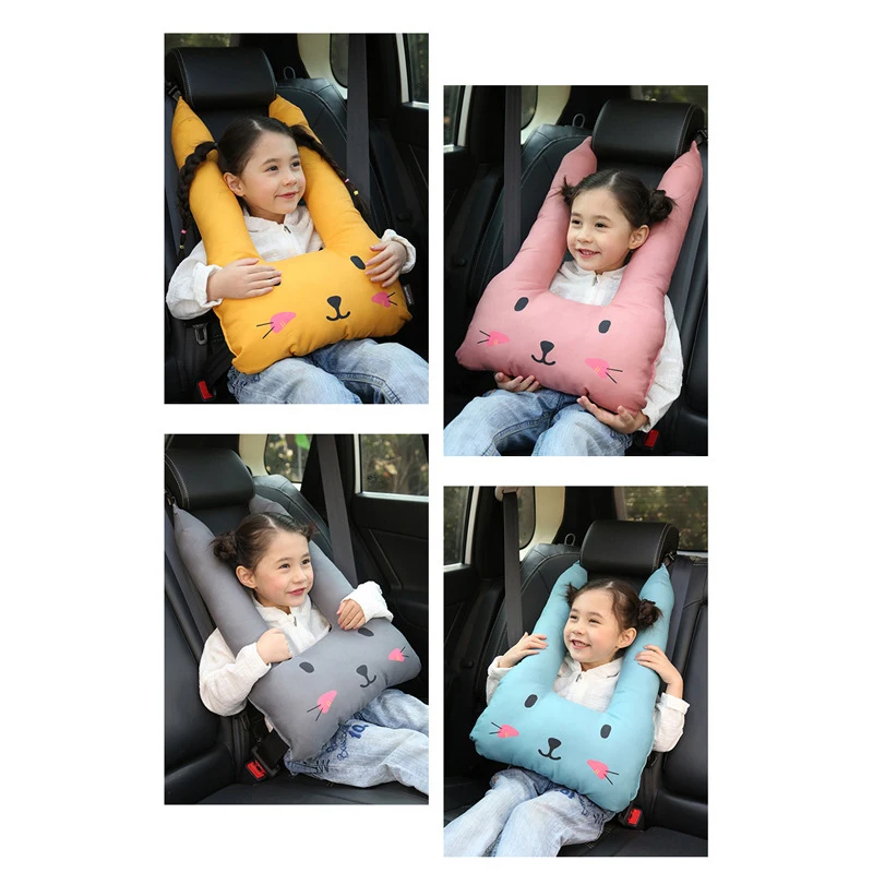 Correa de seguridad de dibujos animados para beb&eacute;, cintur&oacute;n de seguridad de coche, almohada, protecci&oacute;n suave para ni&ntilde;os, cintur&oacute;n de seguridad para hombro-3