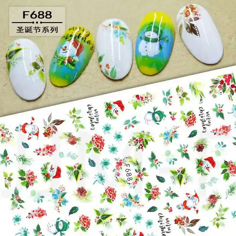 

1P New Year Nail Art Transfer Sticker Set Halloween Christmas Winter Decals Snowflakes Sliders Wraps Manicure Decorations