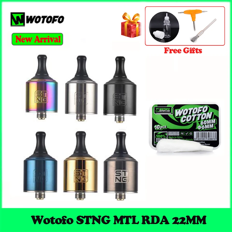 Wotofo STNG MTL RDA 22 мм один катушка 0 4-510 Ом 5-30 Вт бак для вейпа электронная сигарета
