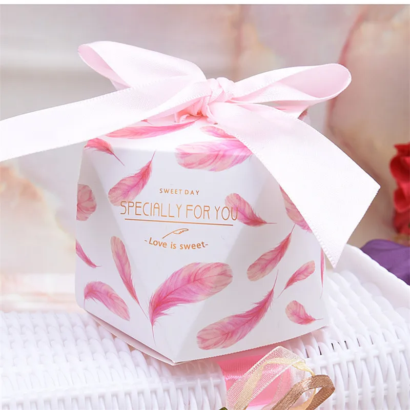 

50Pcs/lot Wedding Candy Box Paper Cardboard Guests Favor Gift Boxes Happy Birthday Party Favors Chocolate Cookie Box Packaging