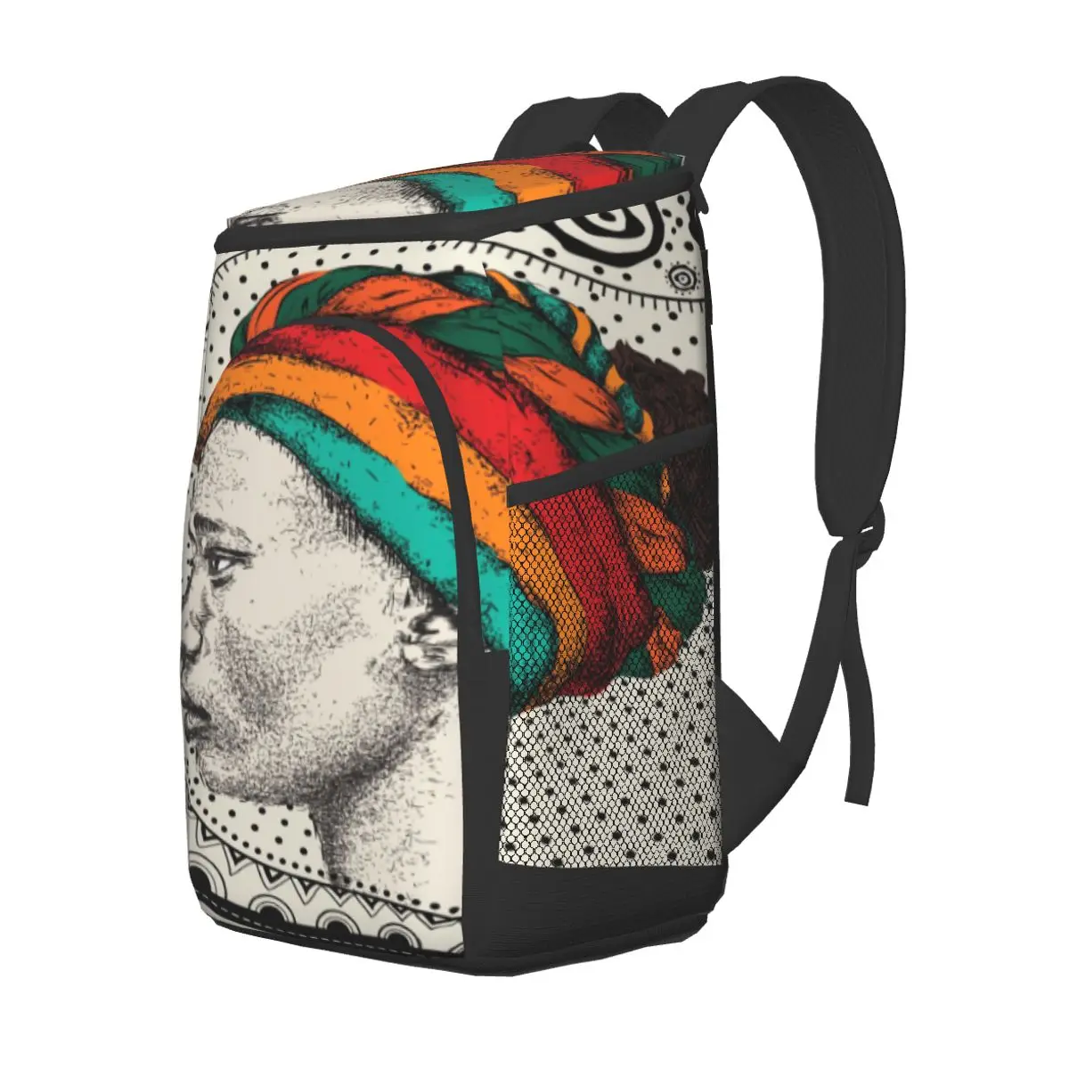 picnic cooler backpack african woman turban ethno tribal waterproof thermo bag refrigerator fresh keeping thermal insulated bag free global shipping
