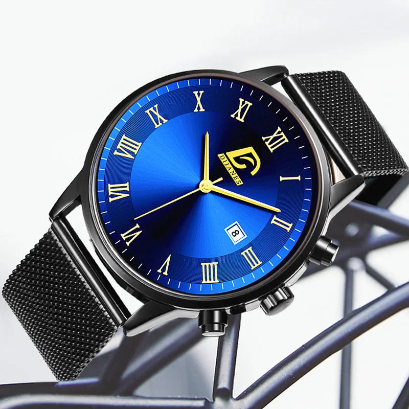 

Fashion Mens Stainless Steel Watches Luxury Minimalist Calendar Quartz Wrist Watch Men Business Casual Watch relogio masculino