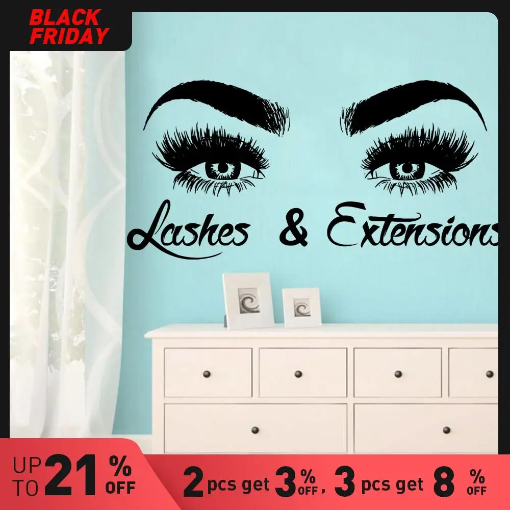 Красочные глаза салон красоты настенные Стикеры съемные наклейки Diy обои для