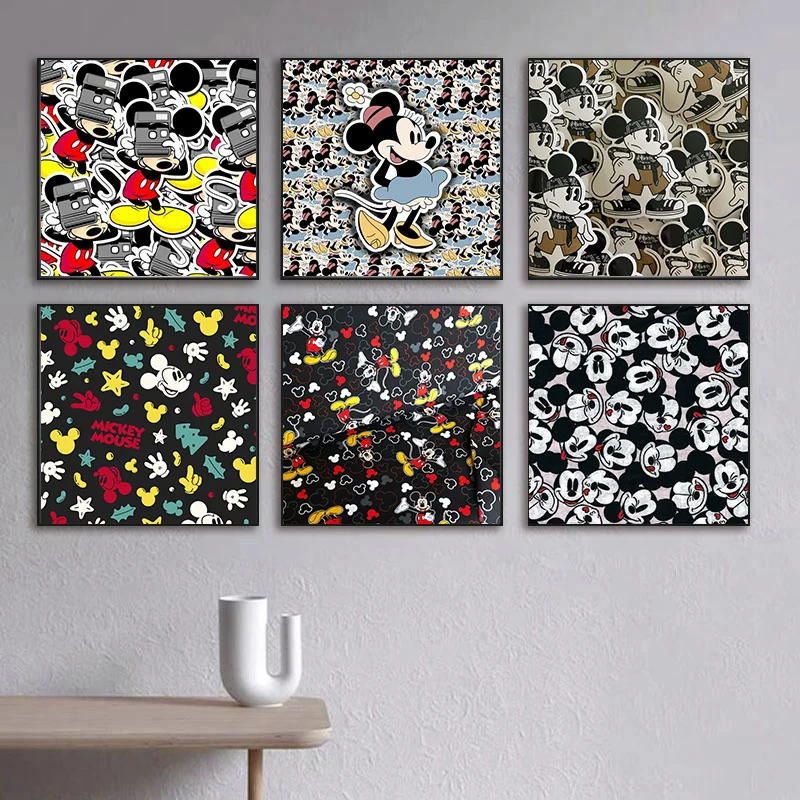 

Креативная черно-белая картина из мультфильма «Микки Маус» в стиле Диснея, граффити, алмазная живопись, вышивка крестиком, вышивка Стразы