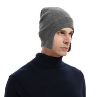 autumn and winter men hat with earflaps knitting caps for male light outdoor sports windproof soft high quality lf0024