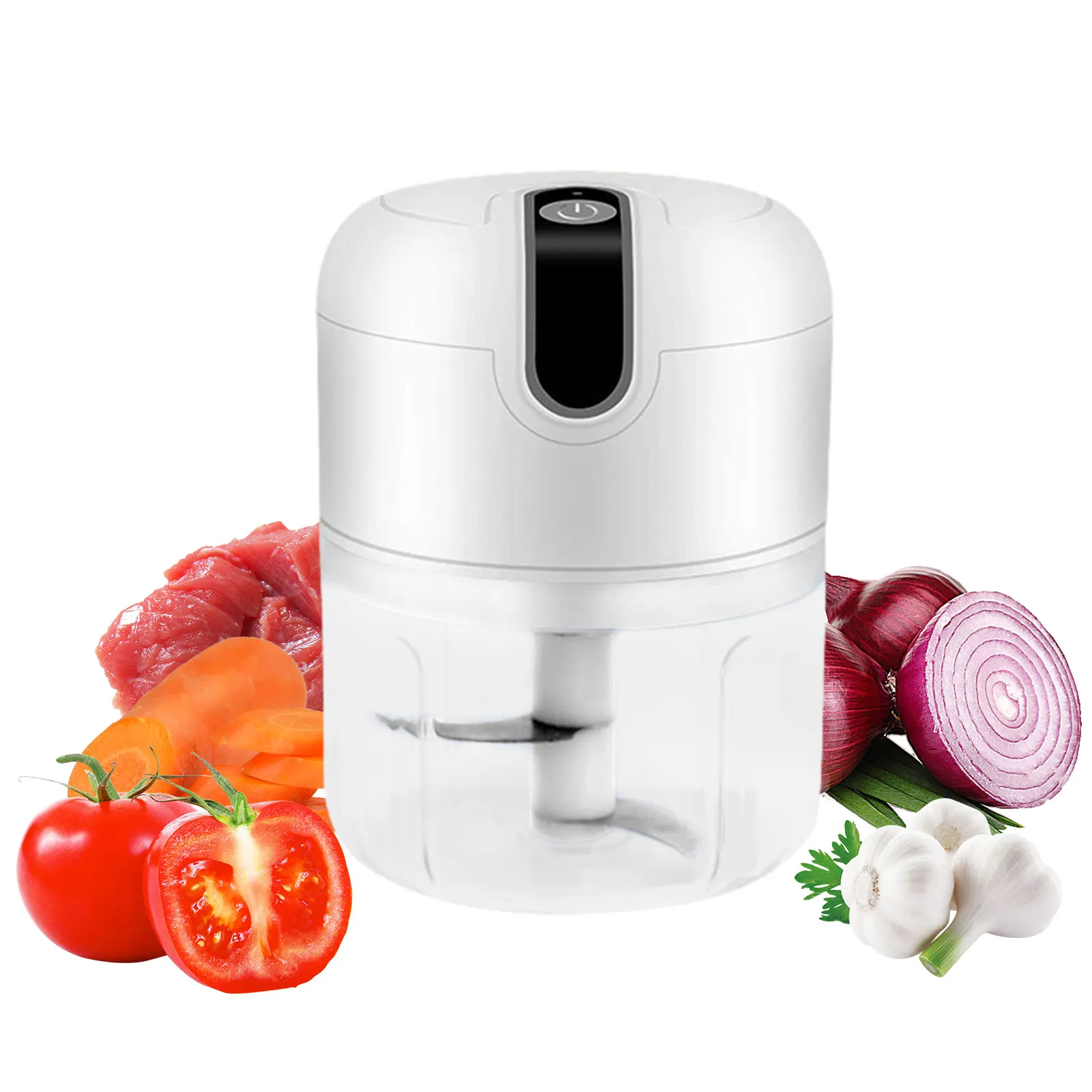 

250ml Mini Electric Garlic Grinder Vegetable Meat Food Grinder Portable Food Press Mincer Seasoning Spice Masher For Kitchen