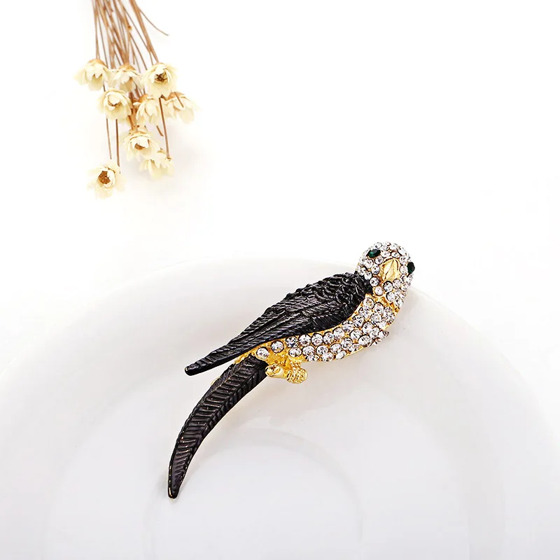 Изысканные броши Dalaful в виде попугая эмалированная Брошь Стразы птицы булавки
