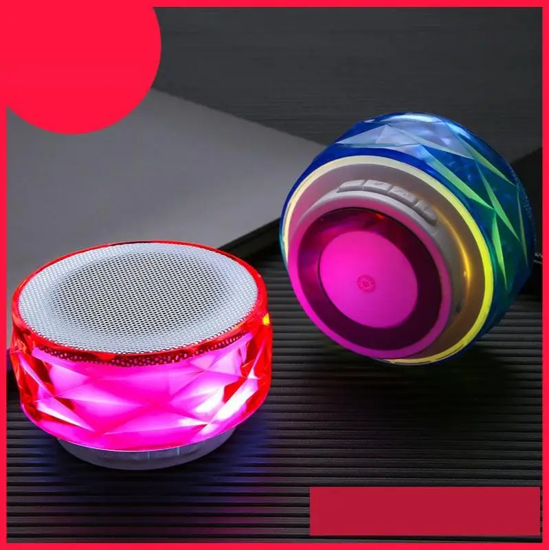 Speaker Colorful Light Wireless Bluetooth Subwoofer Small Steel Gun Card Instert Outdoor Mobile Phone Computer Loud | Электроника