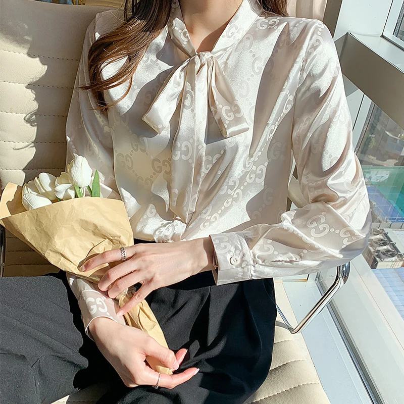 

Женская шифоновая рубашка, сезон весна-лето 2021, футболка с длинным рукавом, женские модные повседневные топы с пуговицами в один ряд, женска...