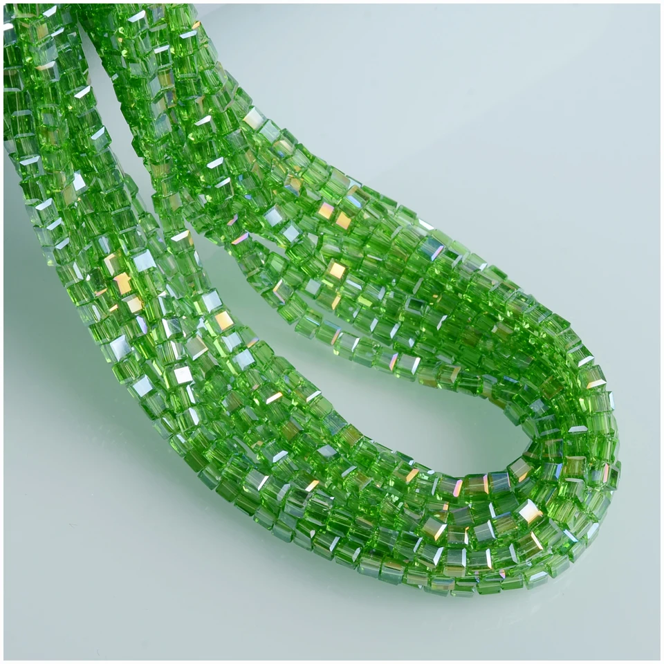 Китайская Фабрика бусин AB цветные 3 мм кубические бусины DIY ювелирные стеклянные