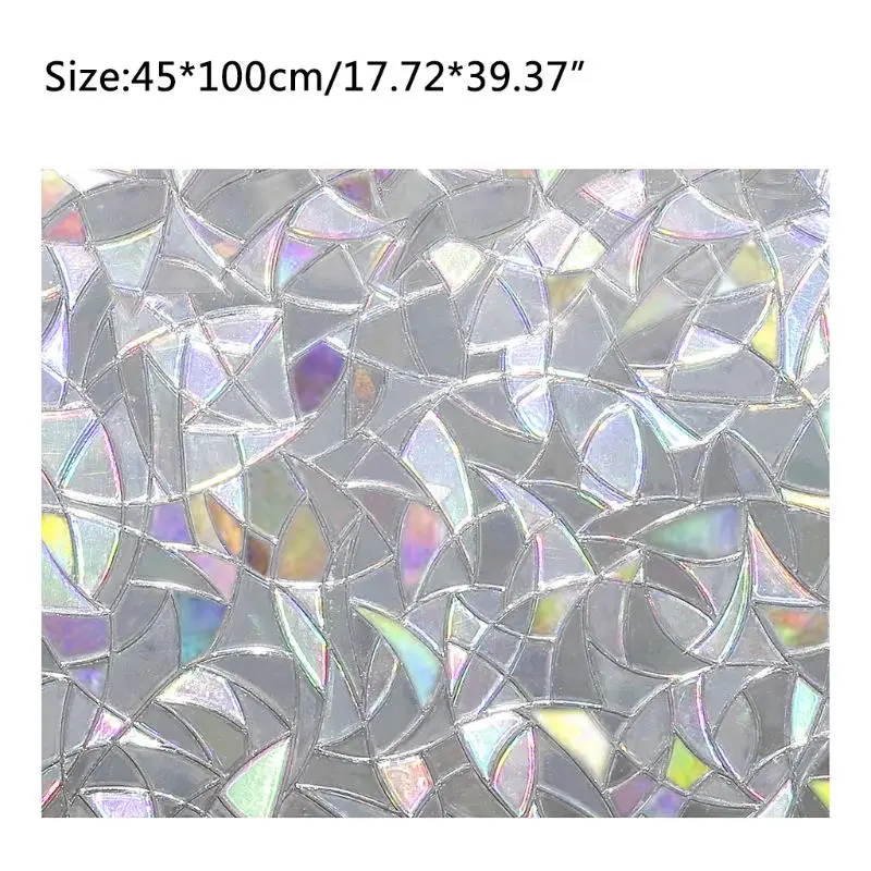 

3D Static Decorative Privacy Window Glass Film Sticker Anti UV Self-adhesive Rainbow Stickers Home Decor