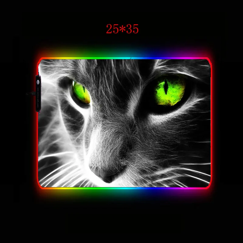 

XGZ Animal Cat Gaming RGB Large Mouse Pad Gamer Computer Mousepad RGB Backlit Mause Pad XXL for Desk Keyboard LED Mice Mat