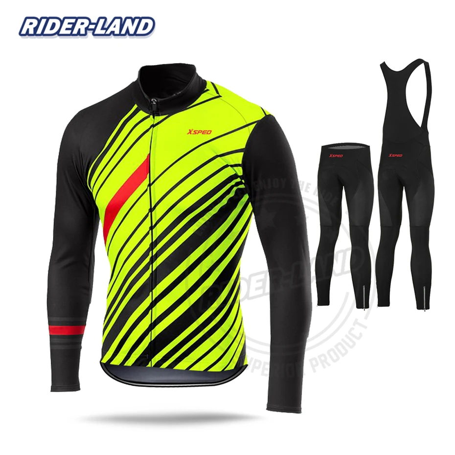 Комплекты одежды для велоспорта Джерси мужские комплекты с длинным рукавом на