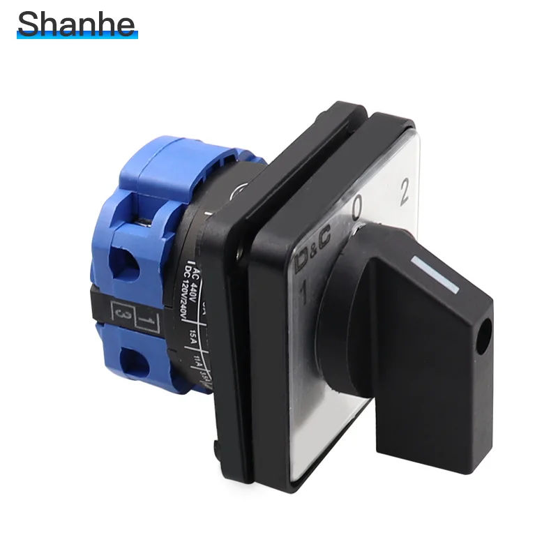 Кулачковый переключатель 3 положения 1 полюс 4 клеммы поворотный 660V 20A